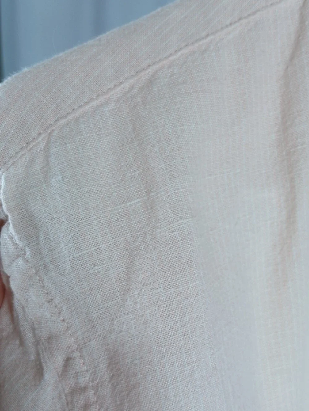 Banana Republic Light Pink Men's Casual Button-Down linen cotton Shirt
